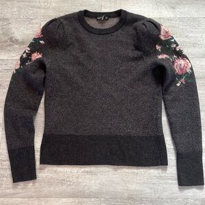 Club Monaco Poella wool Sweater, Charcoal, XS floral